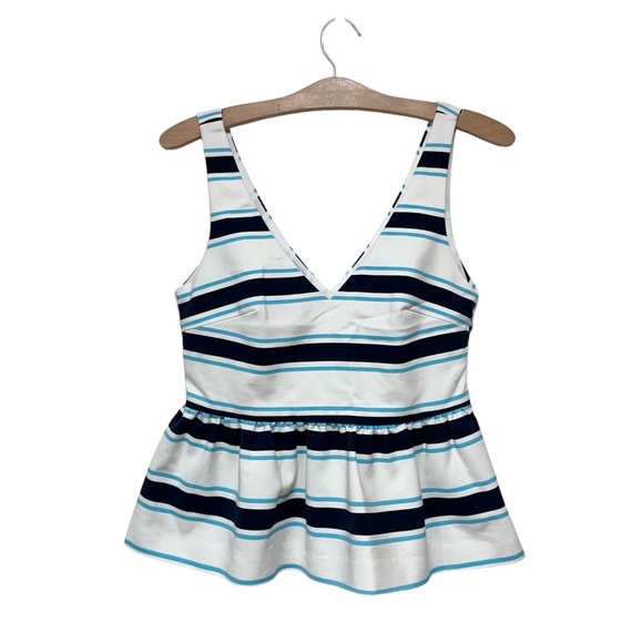 Zara V-Neck Stripes Peplum Sleeveless Women’s Top Size XS - Picture 3 of 9